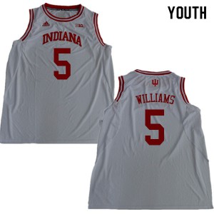 Youth Indiana Hoosiers Troy Williams #5 White High School Jersey 747823-973